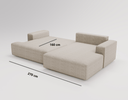 Designer Ecksofa Siena Bouclé mit Schlaffunktion und Stauraum