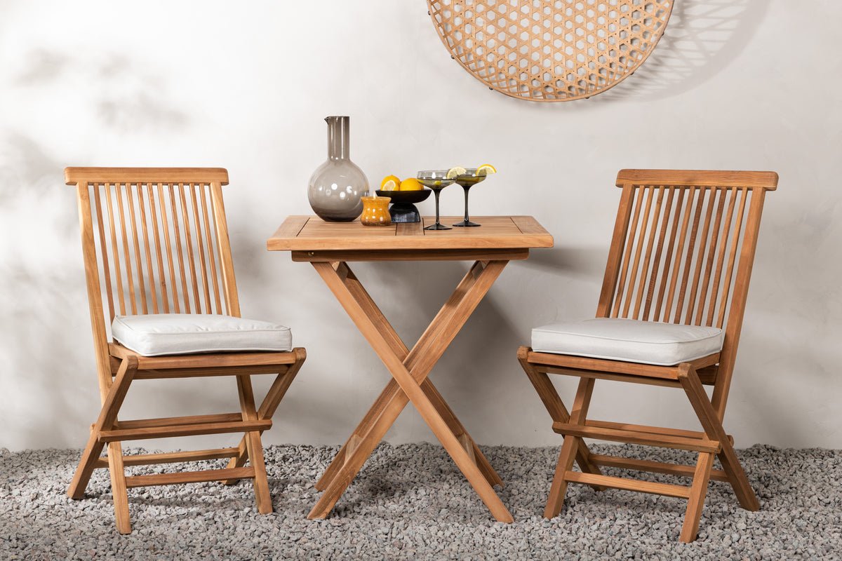 Ensemble de mobilier de jardin Raki – ensemble de mobilier de jardin 3 pièces en bois de teck