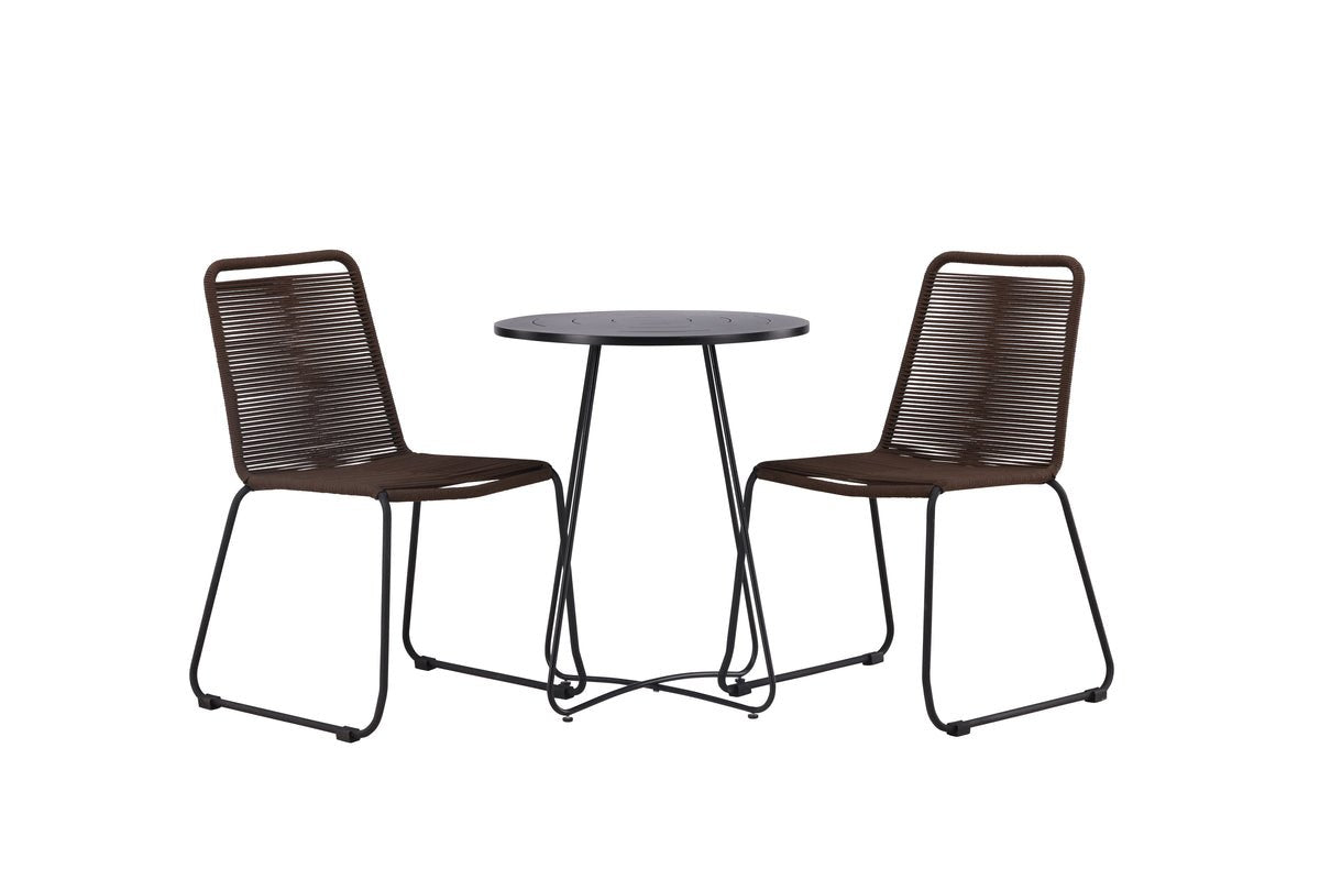 Ensemble de mobilier de jardin Aven – ensemble de meubles de jardin 3 pièces en Marron/Noir