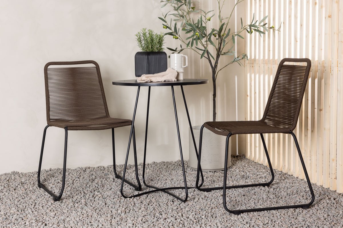 Ensemble de mobilier de jardin Brooklyn – ensemble de jardin 3 pièces avec chaises marron