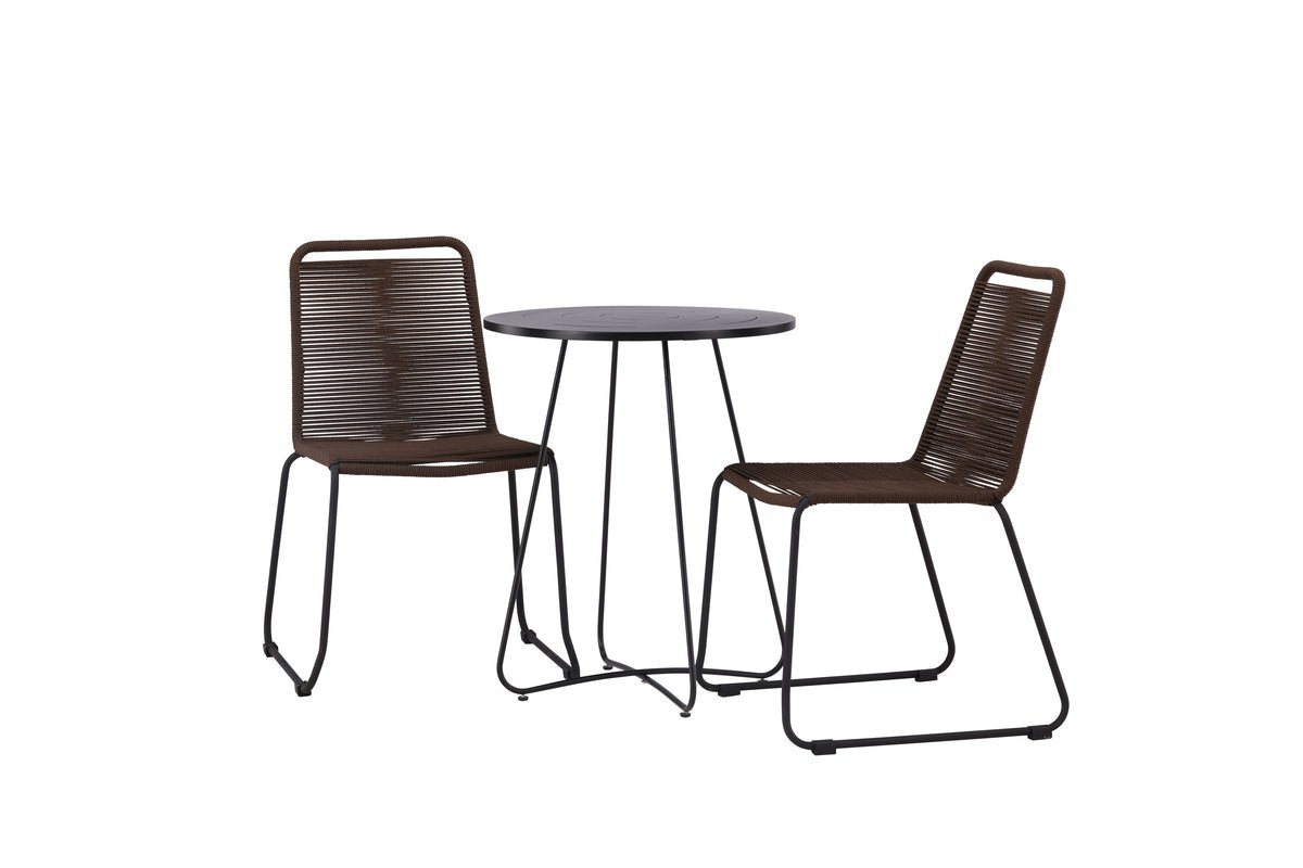 Ensemble de mobilier de jardin Aven – ensemble de meubles de jardin 3 pièces en Marron/Noir