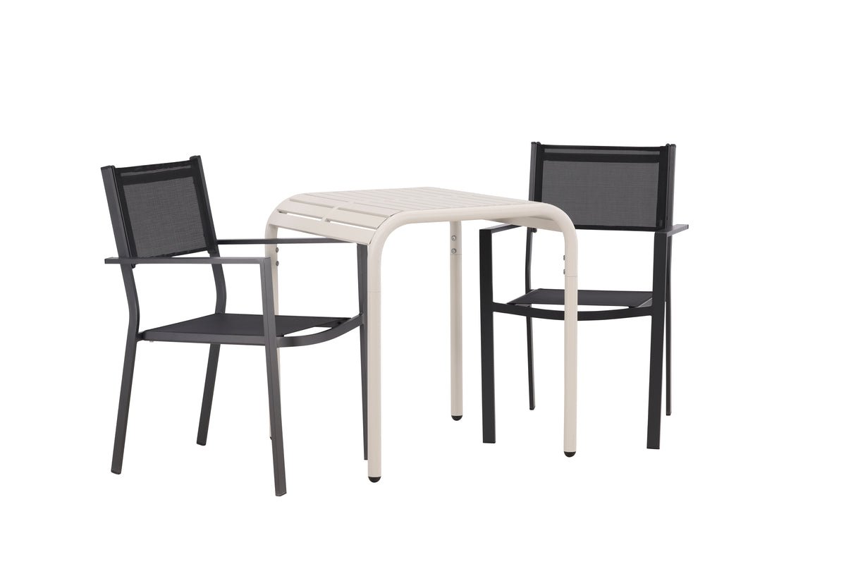 Ensemble de mobilier de jardin Café Florence – ensemble de mobilier de jardin 3 pièces en Beige/Noir