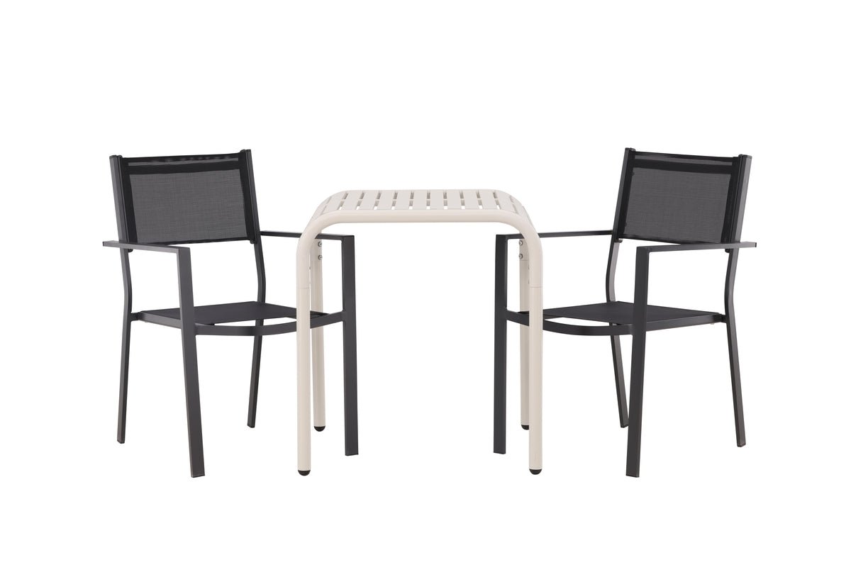 Ensemble de mobilier de jardin Café Florence – ensemble de mobilier de jardin 3 pièces en Beige/Noir
