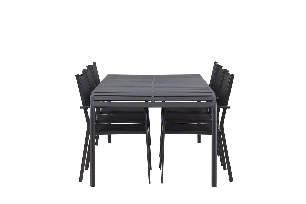 Ensemble de repas de jardin Toni – ensemble de mobilier de jardin en aluminium 7 pièces