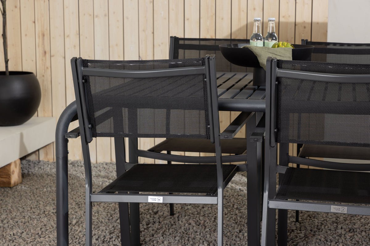 Ensemble de repas de jardin Toni – ensemble de mobilier de jardin en aluminium 7 pièces