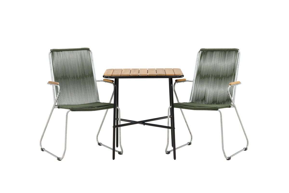 Ensemble de mobilier de jardin Ruben – ensemble de jardin 3 pièces avec plateau de table en acacia