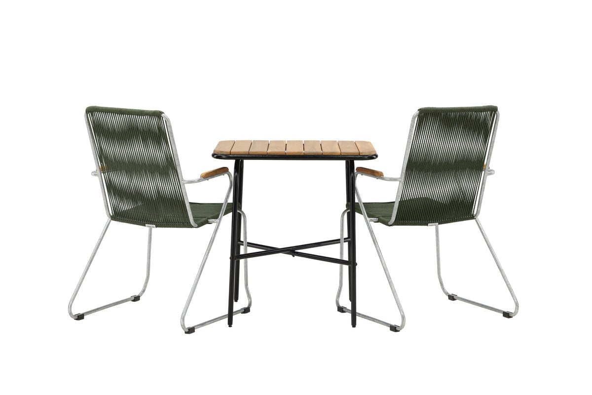 Ensemble de mobilier de jardin Ruben – ensemble de jardin 3 pièces avec plateau de table en acacia