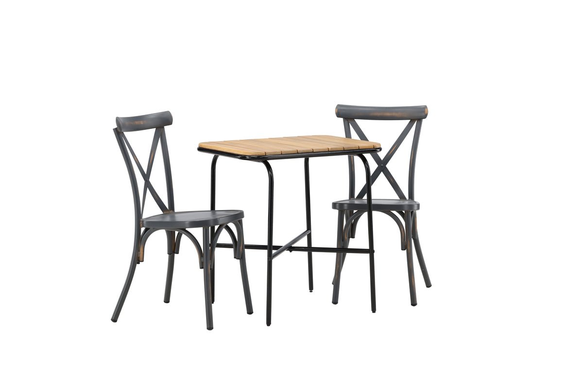 Ensemble de mobilier de jardin Uber – ensemble de jardin 3 pièces avec chaises en aluminium