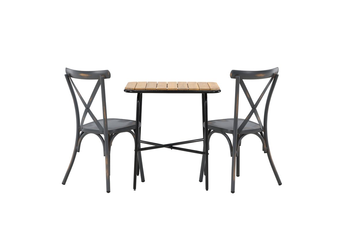 Ensemble de mobilier de jardin Uber – ensemble de jardin 3 pièces avec chaises en aluminium