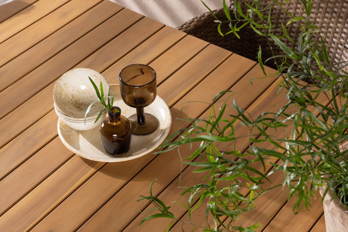 Ensemble de repas de jardin Vista – ensemble de mobilier de jardin 7 pièces avec table en bois d'acacia