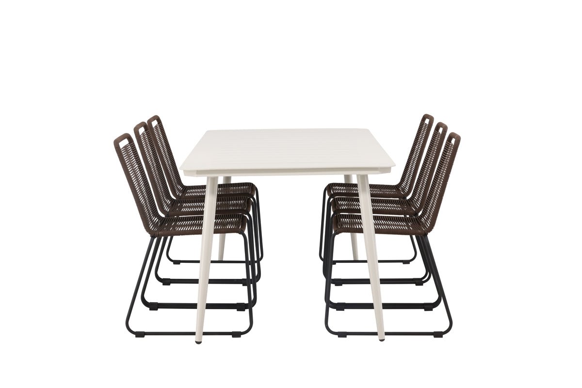 Ensemble de repas de jardin Nashville – Ensemble de mobilier de jardin 7 pièces pour jusqu'à 6 personnes