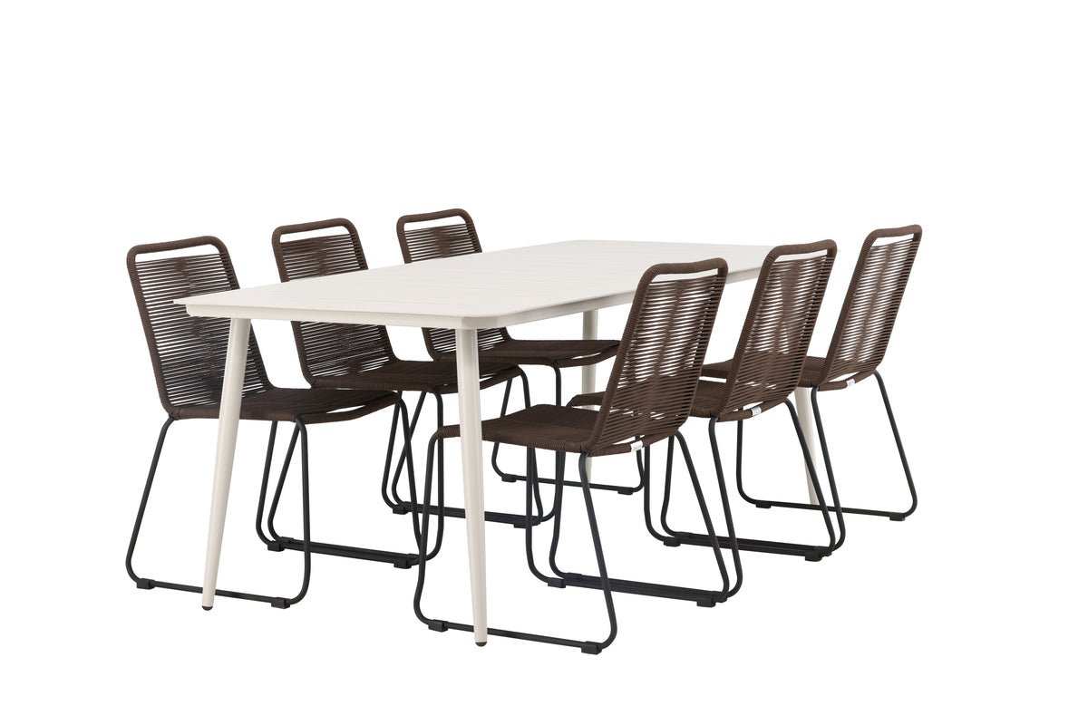 Ensemble de repas de jardin Nashville – Ensemble de mobilier de jardin 7 pièces pour jusqu'à 6 personnes