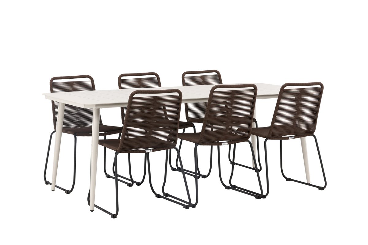 Ensemble de repas de jardin Nashville – Ensemble de mobilier de jardin 7 pièces pour jusqu'à 6 personnes