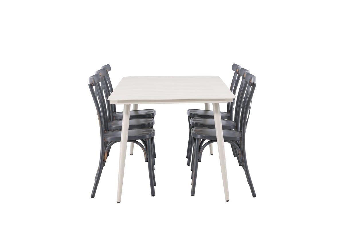 Ensemble de repas de jardin Livious – Ensemble de mobilier de jardin 7 pièces pour jusqu'à 6 personnes