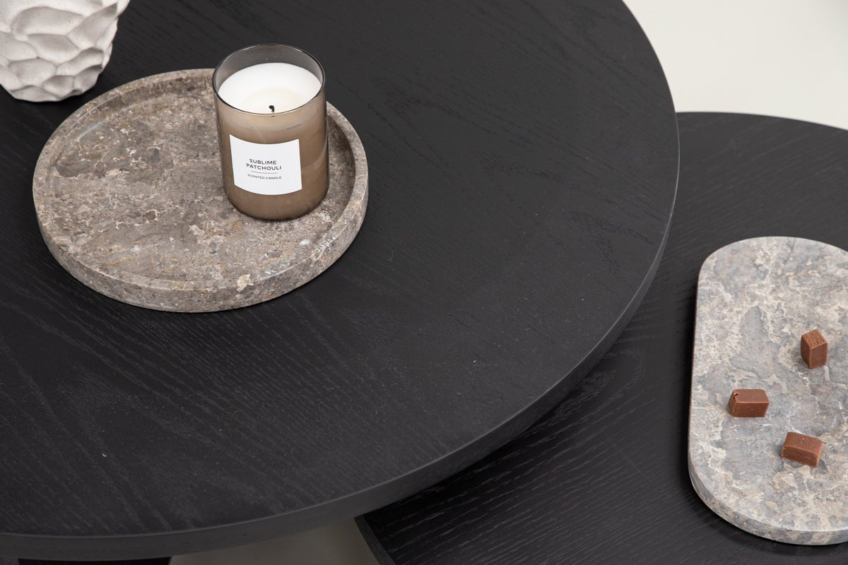 Ensemble de tables basses Allan - 2 tables avec aspect bois