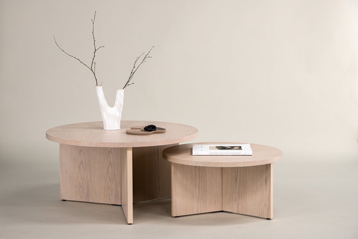 Ensemble de tables basses Allan - 2 tables avec aspect bois