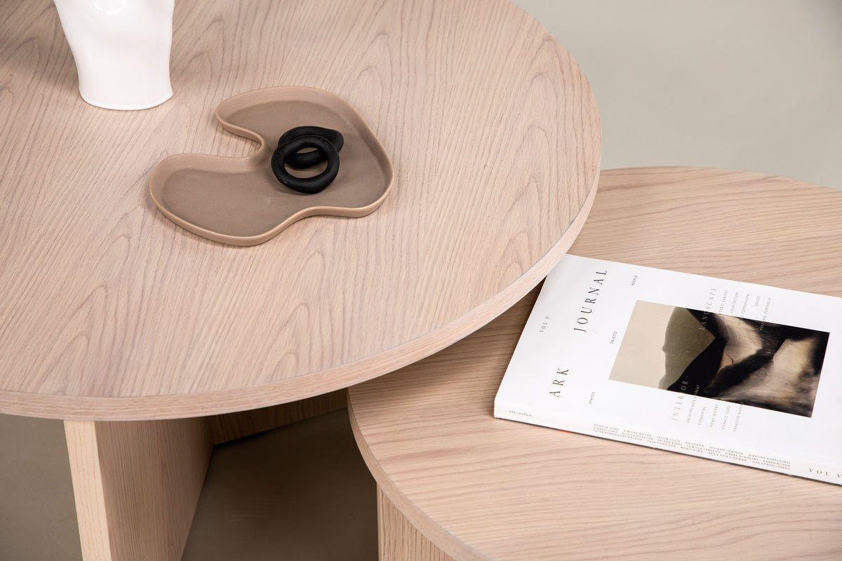 Ensemble de tables basses Allan - 2 tables avec aspect bois