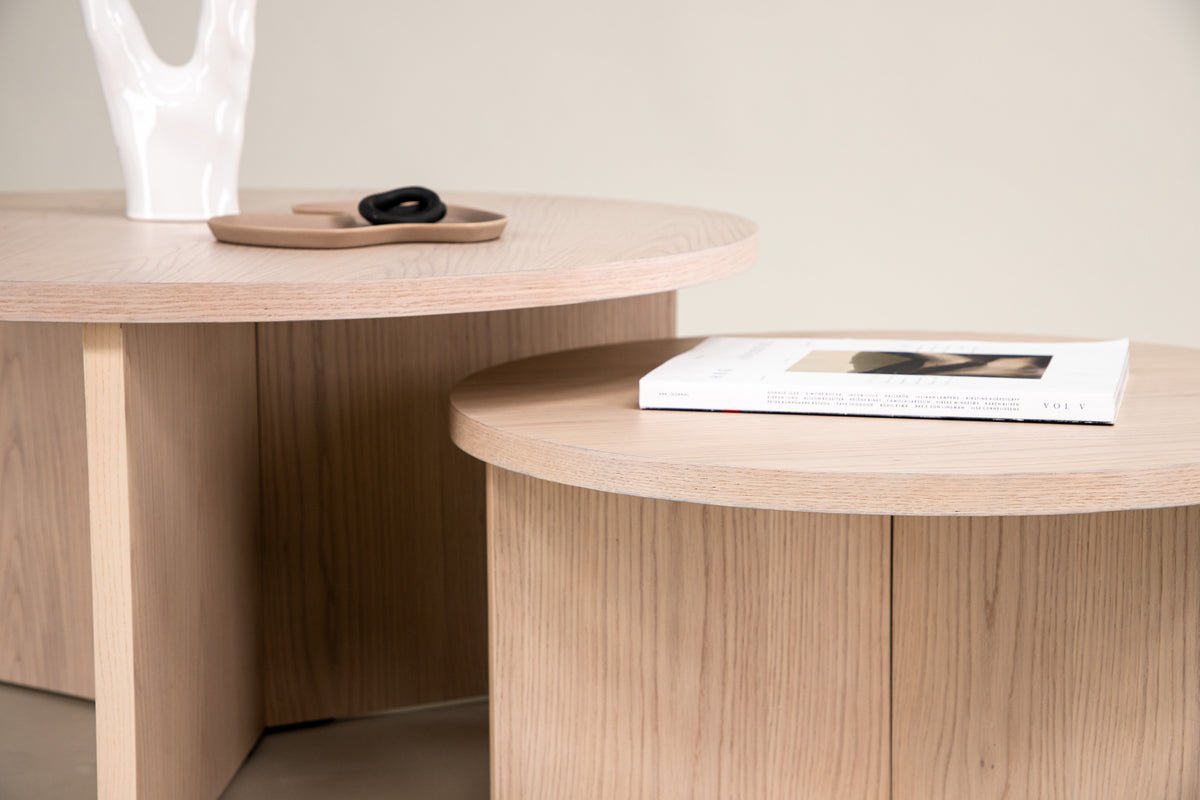 Ensemble de tables basses Allan - 2 tables avec aspect bois