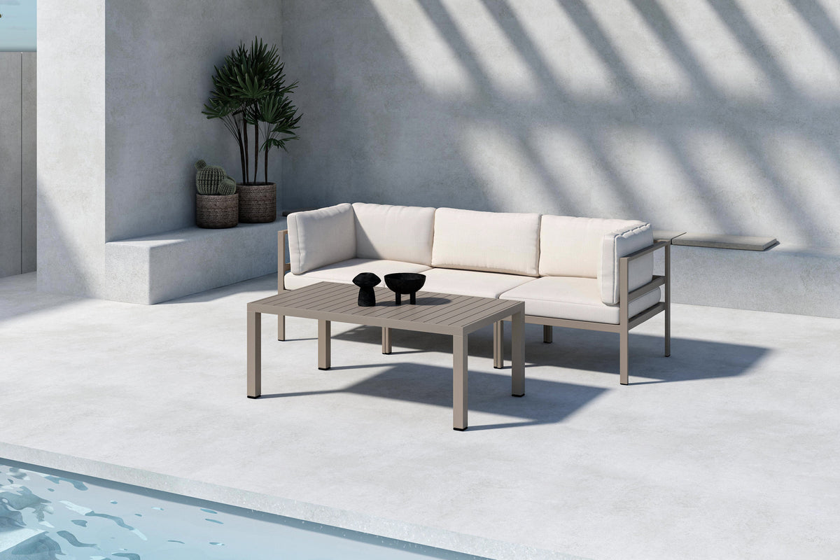Ensemble lounge de jardin Dorello – canapé 3 places avec table basse