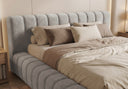 Designer Polsterbett Ivo in Samt – Hellgrau