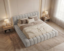 Designer Polsterbett Ivo in Samt – Hellgrau