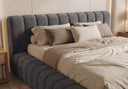 Designer Polsterbett Ivo in Samt – Grau