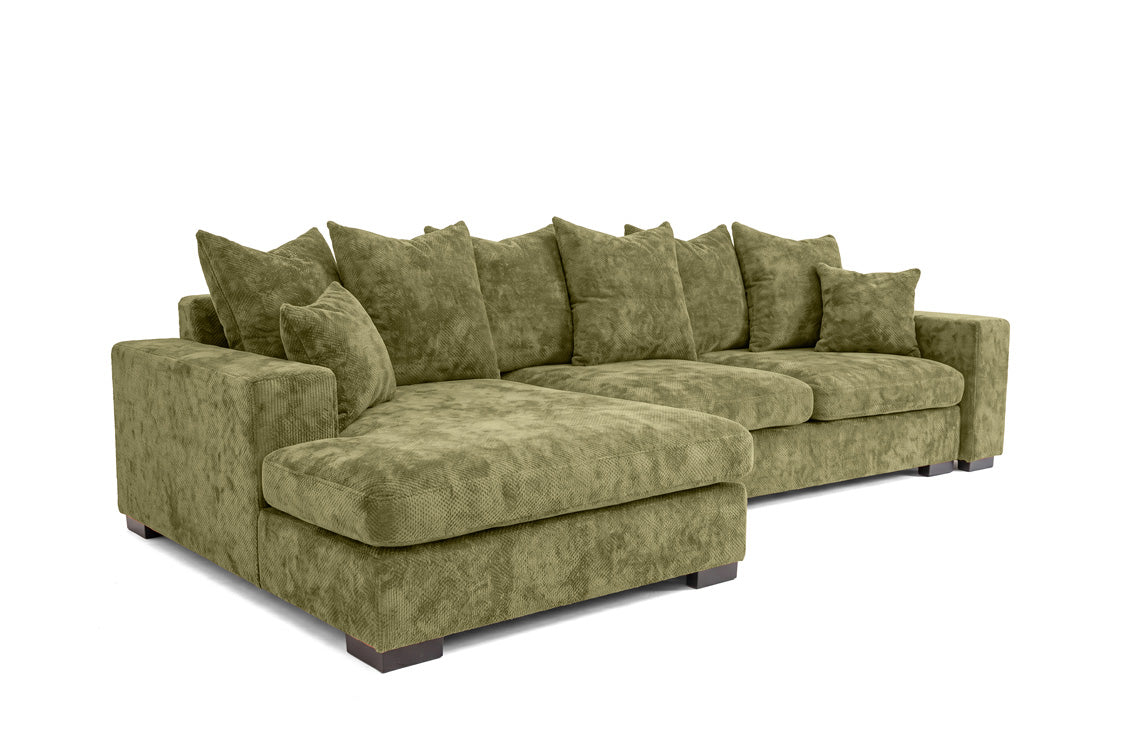 Canapé design Selena L avec fonction couchage en tissu structuré