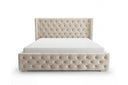 Designer Polsterbett Marlo in Samt – Beige