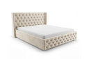 Designer Polsterbett Marlo in Samt – Beige