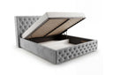 Designer Polsterbett Marlo in Samt – Grau