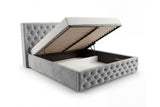 Designer Polsterbett Marlo in Samt – Grau