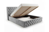 Designer Polsterbett Marlo in Samt – Grau