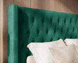 Designer Polsterbett Marlo in Samt – Grün