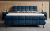 Boxspringbett Milla Cord in Blau (Poso 005) – Milieu frontal