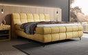 Boxspringbett Milla Cord in Safran (Poso 043) – Milieu seitlich