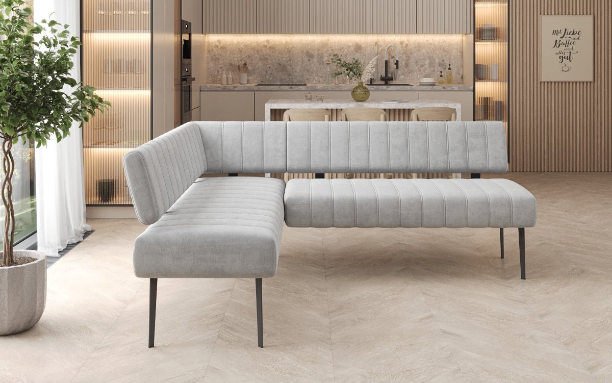 Gepolsterte Essbank Montero aus wasserabweisendem Samt mit Metallbeinen