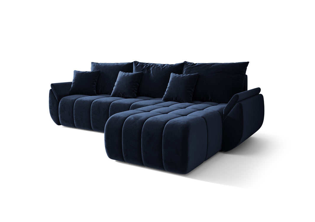 Canapé design Lenoa avec fonction lit et rabattable en velours