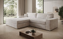Designer Ecksofa Lugo in Cord – Beige – Links