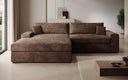 Designer Ecksofa Lugo in Cord – Braun – Links