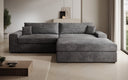 Designer Ecksofa Lugo in Cord – Grau – Rechts