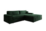 Designer Ecksofa Lugo in Cord – Grün – Rechts