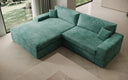 Designer Ecksofa Lugo in Cord – Vintage Blau – Links