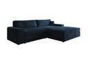 Designer Ecksofa Lugo in Cord – Blau – Rechts