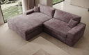 Designer Ecksofa Lugo in Cord – Mauve – Links