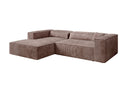 Designer Ecksofa Vasto in Cord – Rosé – Links