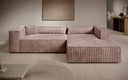 Designer Ecksofa Vasto in Cord – Rosé – Rechts