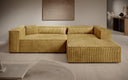 Designer Ecksofa Vasto in Cord – Safran – Rechts
