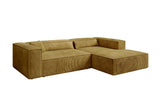 Designer Ecksofa Vasto in Cord – Safran – Rechts