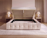 Designer Polsterbett Nela in Bouclé – Beige