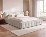 Designer Polsterbett Nela in Bouclé – Sand